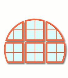 Ponad pół okręgu w formie konstrukcji okiennej